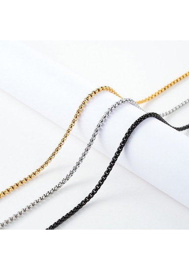 Yystore Çelik Kolye Titanyum Çelik 2.0mmx45cm U Şekil Moda Aksesuarları Heız-4347 Siyah