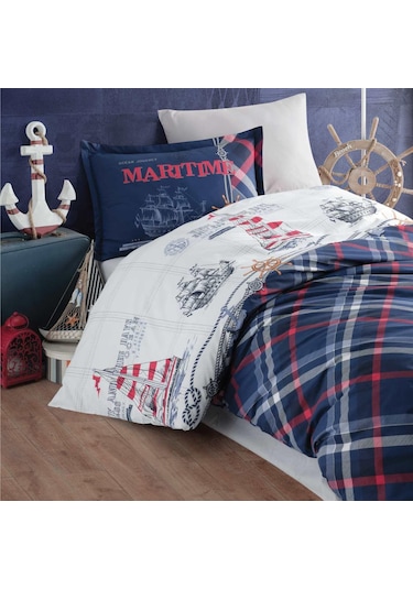 Clasy Ranforce Nevresim Takımı Tek Kişilik Maritime V1 Lacivert