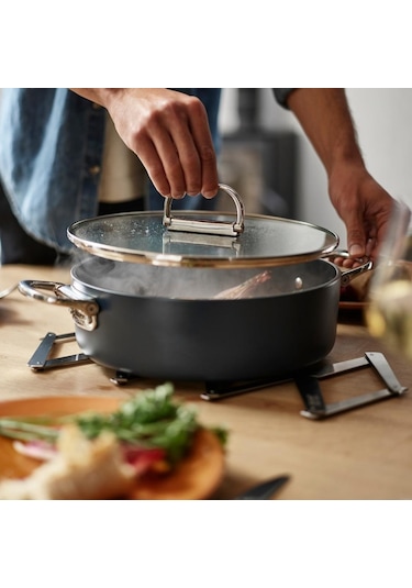 Joseph Joseph Space 28 Cm Kapaklı Sığ Tencere Mavi