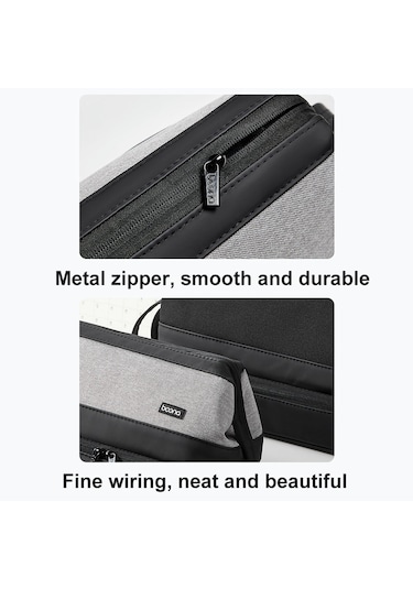 Baona Bn-ds005 İçin Büyük Kapasiteli Çift Katmanlı Saç Kurutma Makinesi Saç Maşası Saklama Çantası Siyah