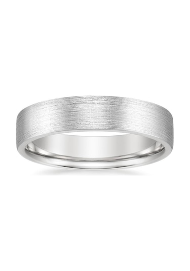 6mm Mat Düz Model Unisex Kadın Erkek Çelik Alyans Yüzük Cl29 Beyaz