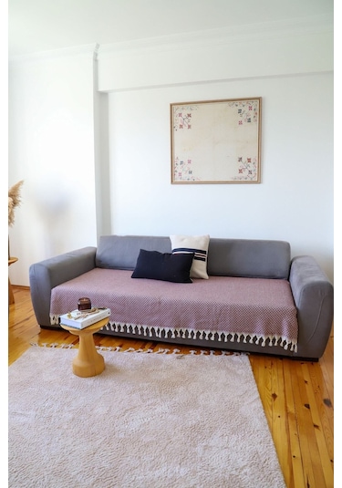 Yıldız Bordo Oturma Yerini Kapatan Koltuk, Çekyat, Kanepe Örtüsü/ Şalı 115x200 Cm Bordo