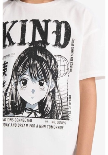 DeFacto Kız Çocuk Pamuklu 2'li Takım Baskılı Kısa Kollu Tişört Biker Tayt E7317A825HSER105 Ekru DeFacto Kız Çocuk Pamuklu 2'li Takım Baskılı Kısa Kollu Tişört Biker Tayt E7317A825HSER105 Ekru