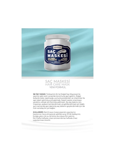 Muggio Doğal Bakım Saç Maskesi 200 ML