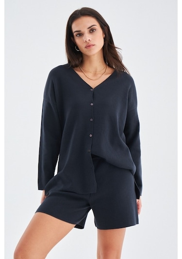 Peraluna %100 Pamuk Antrasit Kadın Şort Antrasit