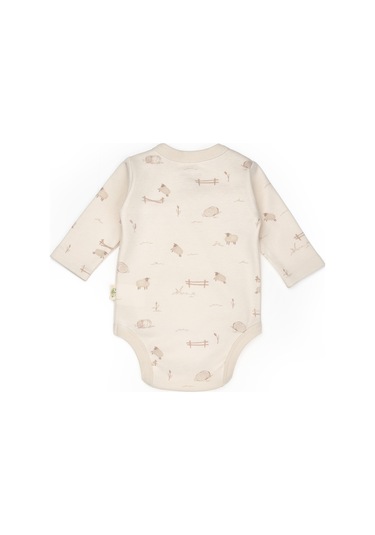 Bebek 2'li Kruvaze Body %100 Organik Pamuk, Bebek Ve Yenidoğan Serisi - Csy8178 Ekru