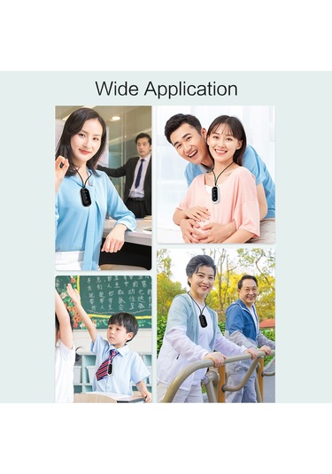 Mini Taşınabilir Askılı Boyun Anyon Hava Temizleyici Hızlı Hava Temizleme Yüksek/düşük Vites Ayarı Dahili Pil Siyah Kordon