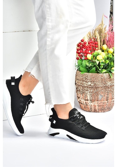 Fox Shoes Siyah/beyaz Triko Kumaş Kadın Spor Ayakkabı M702006204 Siyah/beyaz-kumaş Çok Renkli