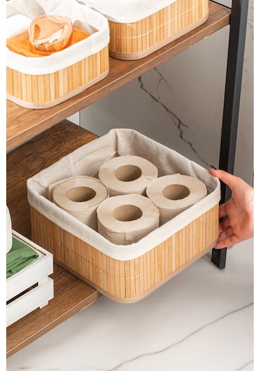 Posima 2083 Kare 3lü Pinterest Sepet Bambu Sepet Seti Dekoratif Banyo Mutfak Düzenleyici Organizeri Diğer