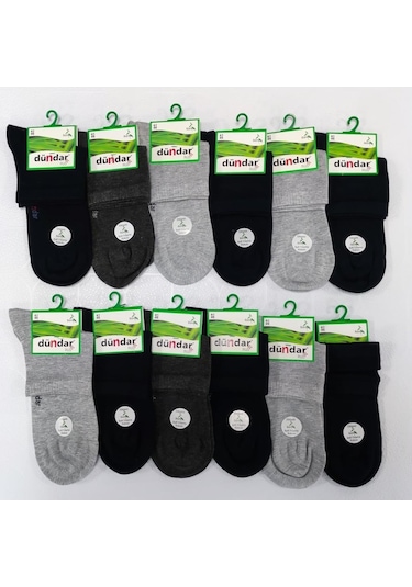 12 Adet Dündar Erkek Bambu Yarım Konç Dikişsiz Çorap 001