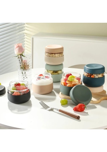 Willowhaven Siyah 16oz Borosilikat Cam Yemek Kabı Kapaklı Hava Geçirmez Mikrodalga Fırın Dayanıklı Siyah