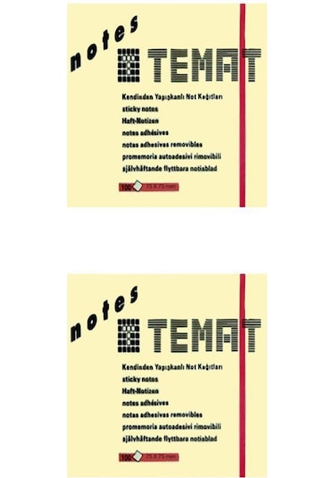 Temat 75 X 75 Mm Pastel Sarı Postit - Yapışkanlı Kağıt 2'Li