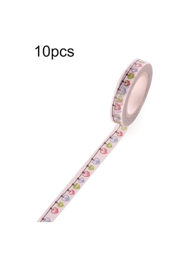 Cbtx 10 Adet Kağıt Bant El Defter Dekorasyon Çıkartma, 8mmx10m Little Love Sm-25