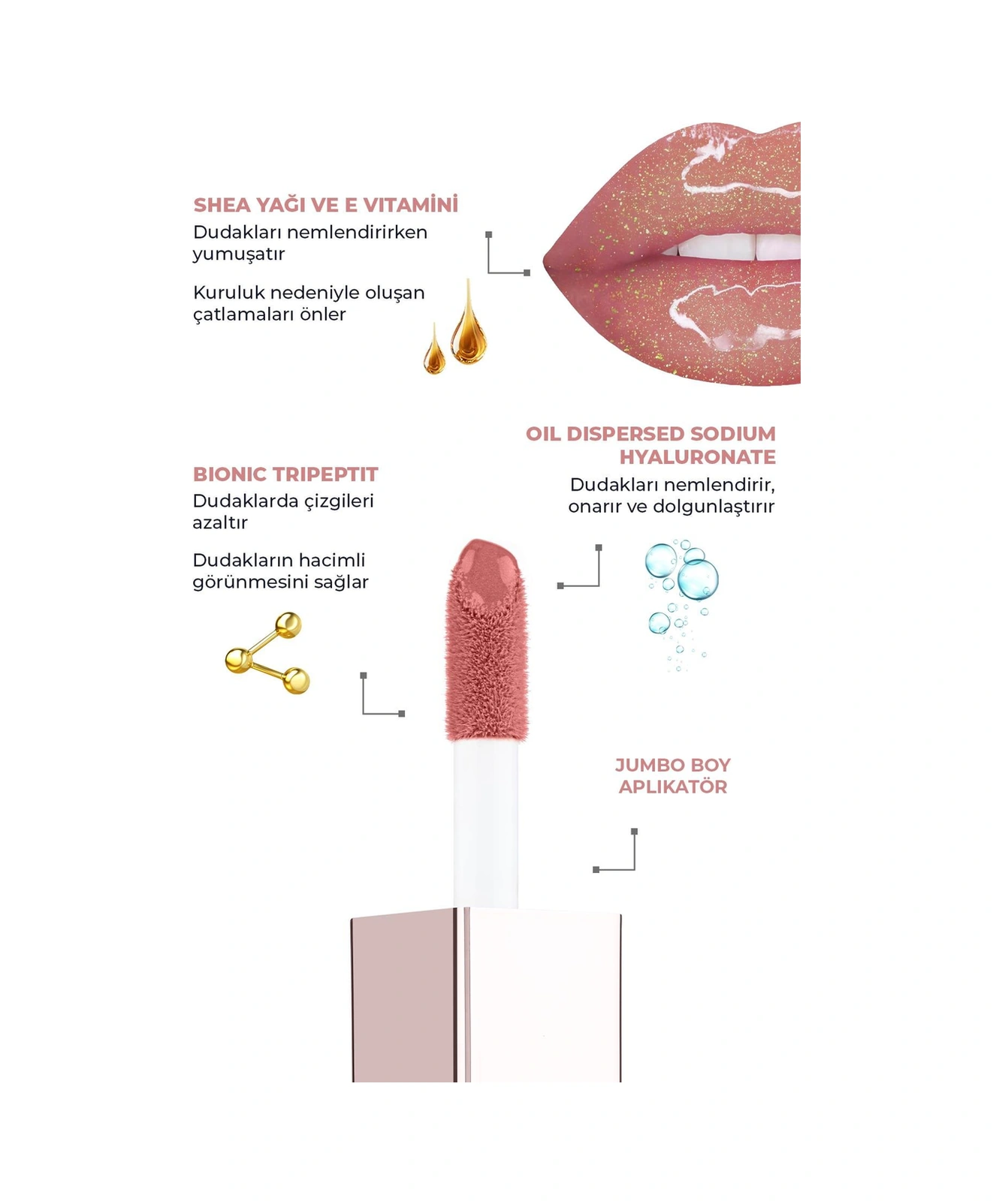 Alix Avien Maxivolumizer Lipgloss 213 Mirrored Pink Kalıcı Ve Nemlendirici Ruj Dolgunlaştırıcı Etki