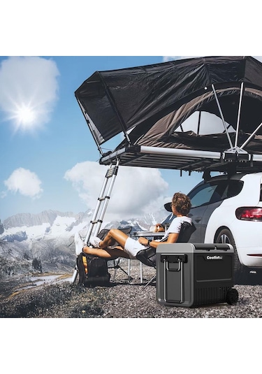 Coolist Clk65w 12/24volt 220volt 65 Litre Çift Bölmeli Tekerlekli Outdoor Kompresörlü Oto Buzdolabı/dondurucu