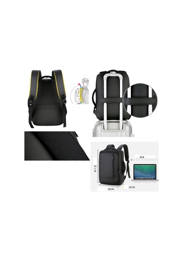 Yamaluo 1805 USB Şarj Portlu Laptop Notebook Sırt Çantası Siyah