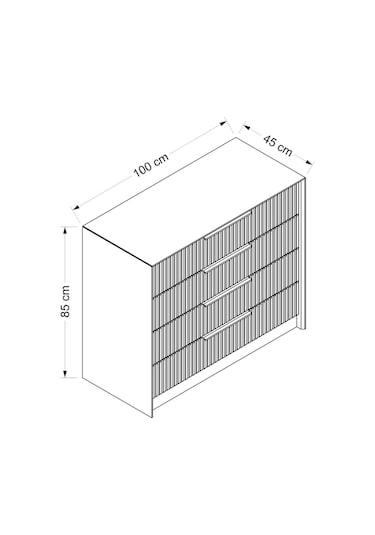 Kale Luxe Aynalı 4ç Şifonyer - Kumtaşı
