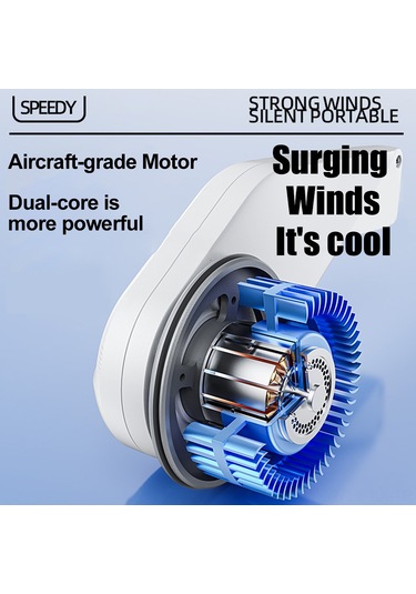 Kangvka Beyaz Boylu Boyun Bağlı Fan - 5 Hızlı, 360 Rota, Halka Soğutma, Brushless Motor