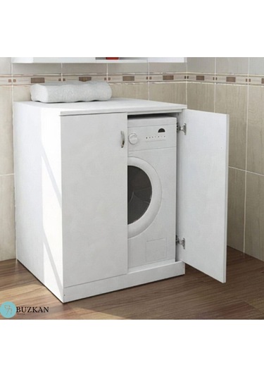 %100 Mdf Çamaşır Makinesi Dolabı Beyaz.parlak Beyaz