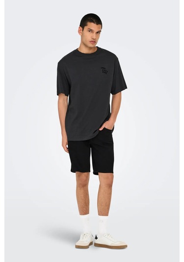 Only & Sons Erkek Onsweft Regular Fit Jean Şort 22032927 Siyah Siyah