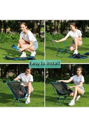 Dashanshop 1/2 Adet Kırmızı A Taşınabilir Ay Sandalyesi Kamp Seyahat Plaj Piknik Hafif Kompakt Katlanır Dış Mekan Sandalye Çantası Altın