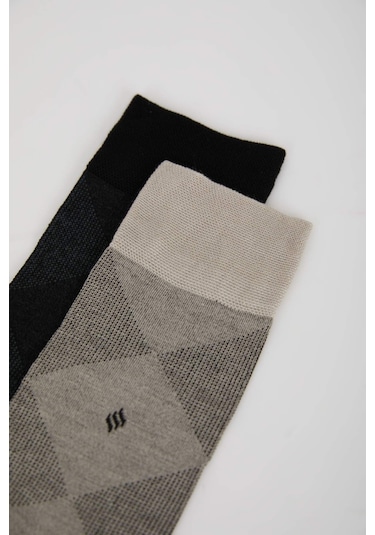 DeFacto Erkek Dikişsiz 2'li Tensel Isı Düzenleyicili Premium Uzun Çorap E7860AXNSKR1