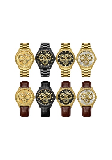 Sones Yazole 350 Üç Gözlü Erkek Spor Saati Kuvars Saat Beyaz Tepsi Siyah Kemer