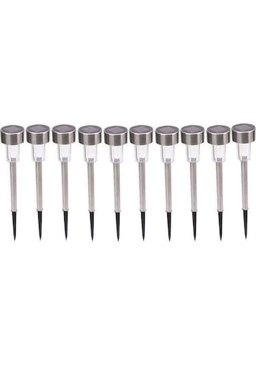 Gajeena 10 Adet 4.5" Paslanmaz Çelik Güneş Enerjili Bahçe Lambası - Beyaz Işık, Dış Mekan Ve Çimenlik Için