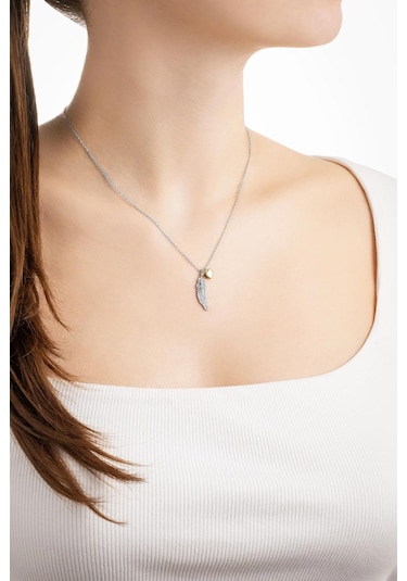 So Chic Mistik Tüy 18 Ayar Beyaz Altın Kaplama 45 Cm Gümüş Kolye Rodyum