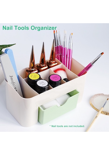 Vkemall 7 Bölmeli Plastik Makyaj Ve Tırnak Aletleri Saklama Kutusu - Çekmeceli, Dayanıklı