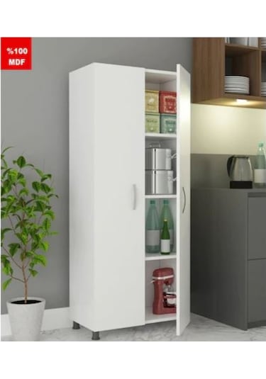 Pera Tamamı MDF Çok Amaçlı 4 Bölmeli 2 Kapaklı Dolap