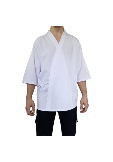 Formteks Sushi Şef Kimono Ceketi Beyaz Kırmızı