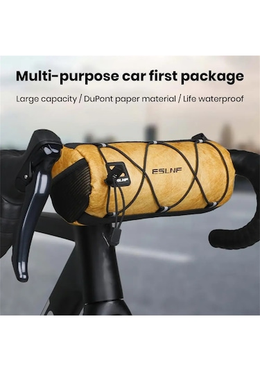 Moveevo Kahverengi Bisiklet Çantası - Yolluk Dağ Bisikleti, 420 Nilon Su Geçirmez, 25x10.5x10cm Büyük Kapasiteli El Faresi Çantası Kahverengi