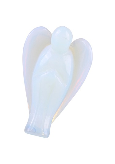 Vkemall 3.8 Cm Saf Opal Melek Heykeli - Enerji Dengeleme, Stres Azaltma Ve Ev Dekorasyonu