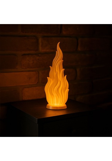 Alev Şeklinde Dekoratif Gece Lambası-fibrika Store Turuncu