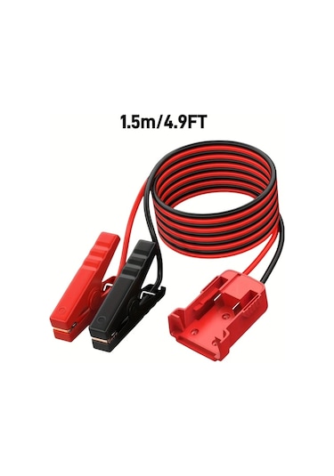 Xuweiwei 12-24v Atlama Kablosu Klipsi 12awg Jump Starter Kablosu Taşınabilir Araç Booster Kablo Seti 1.5m 4.9ft
