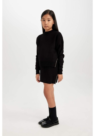 DeFacto Kız Çocuk Siyah Taşlı Etek D1389A824WNBK27 Siyah