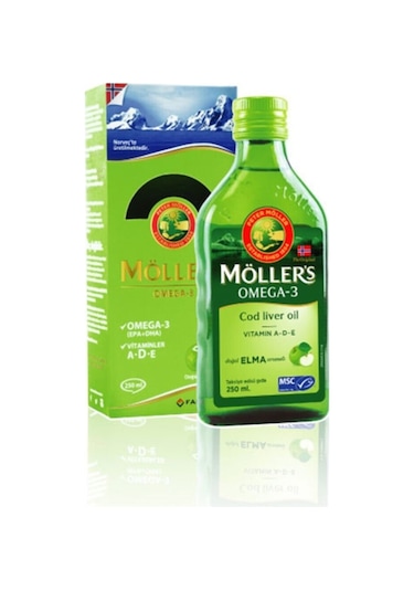 Möller's Omega-3 Balık Yağı Şurubu Doğal Elma Aromalı 250 ML
