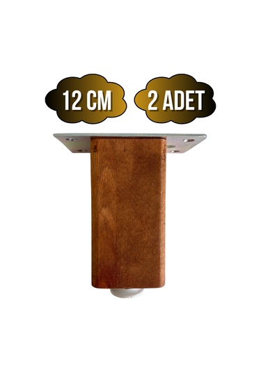Kale Ayarlı Ahşap Ayak Mobilya Masa Ve Dolap Ayağı Ceviz Kayın/gürgen Ağacı 12cm 2 Adet Ceviz
