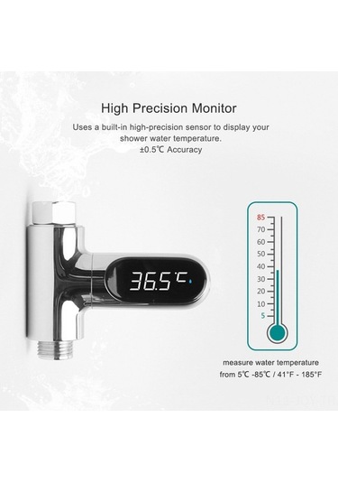 Fortunelane Banyo Sıcaklık Ölçer - Led Gösterge - 5-85 C - Çocuk & Yaşlı Dostu - Pil & Şarj Olmadan Kullanılabilir