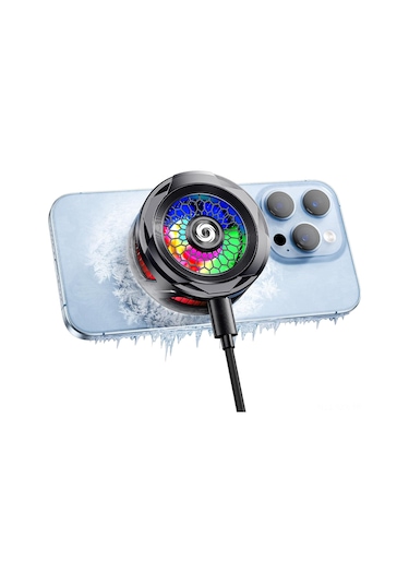Yaozixa Oyuncu Ve Yayıncılar İçin 3'ü 1 Arada Manyetik Telefon Soğutucu - Hızlı Soğuma, Rgb Işıltısı, İphone/android/ipad Uyumlu, Taşınabilir Clip Ve Metal Plaka Tasarımı