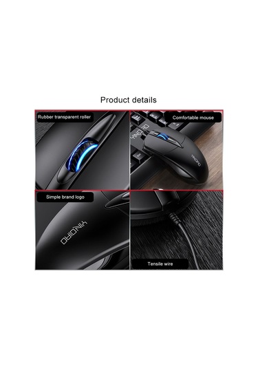 Yındıao G2 1000dpı 3 Tuşlu Rgb Işık Kablolu İş Faresi Siyah Diğer