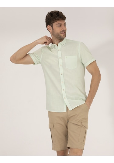 Pierre Cardin Erkek Yeşil Gömlek Kısa Kollu 50268184-vr054 Pierre Cardin Erkek Yeşil Gömlek Kısa Kollu 50268184-vr054