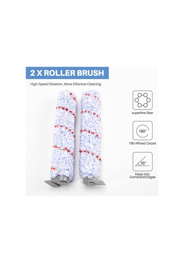 Leasetake Tineco Ifloor Islak Kuru Kablosuz Elektrikli Süpürge İçin Yedek Fırça Rulosu, 2 Paket Rulo Fırça + 2 Ön Filtre Köpüğü