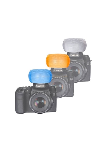Dahili Flaş için 3 Renk Softbox Diffuser Işık Yumuşatıcı Difüzör