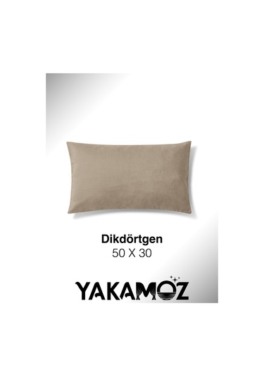 Br Yakamoz Kum Beji Kırlent , Yastık Kılıfı Kadife Görünümlü Velvet Touch Serisi Kum Beji