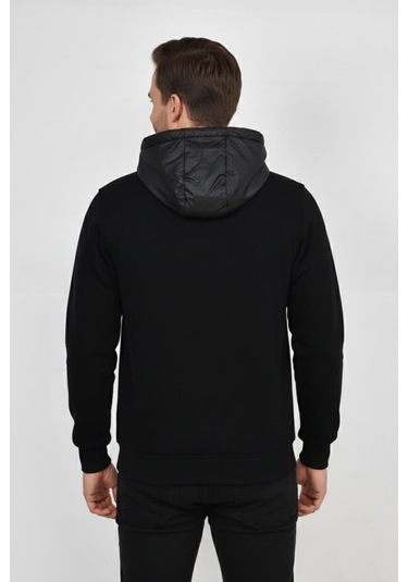 Dynamo Erkek Kapitone Modelli 3 İplik Kapüşonlu Sweatshirt Bgl-st04865 Siyah