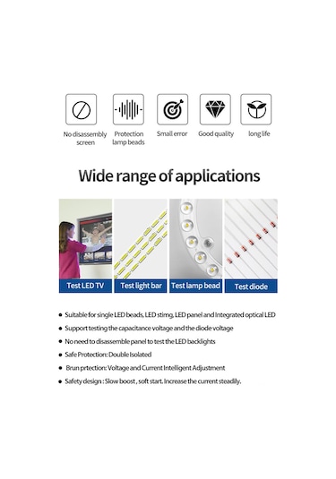 Springsun Led Işık Şeridi Test Cihazı, Ekran Olmayan Lcd Tv Arka Işık Tamiri, Kapasitör/diyot Voltaj Testeri, Otomatik Voltaj Uyum, 110v Amerikan Standartı