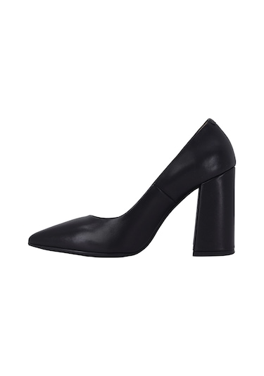 Disparita 25305 Hakiki Deri Stiletto Kadın Ayakkabı Siyah