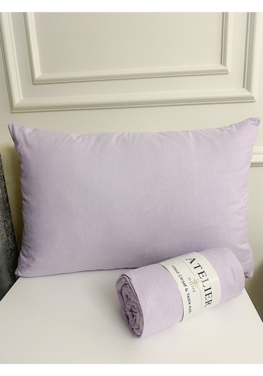 Tek Kişilik Ranforce Lastikli Çarşaf Seti 100x200 + 1 Yastık Kılıfı 50x70 Lila